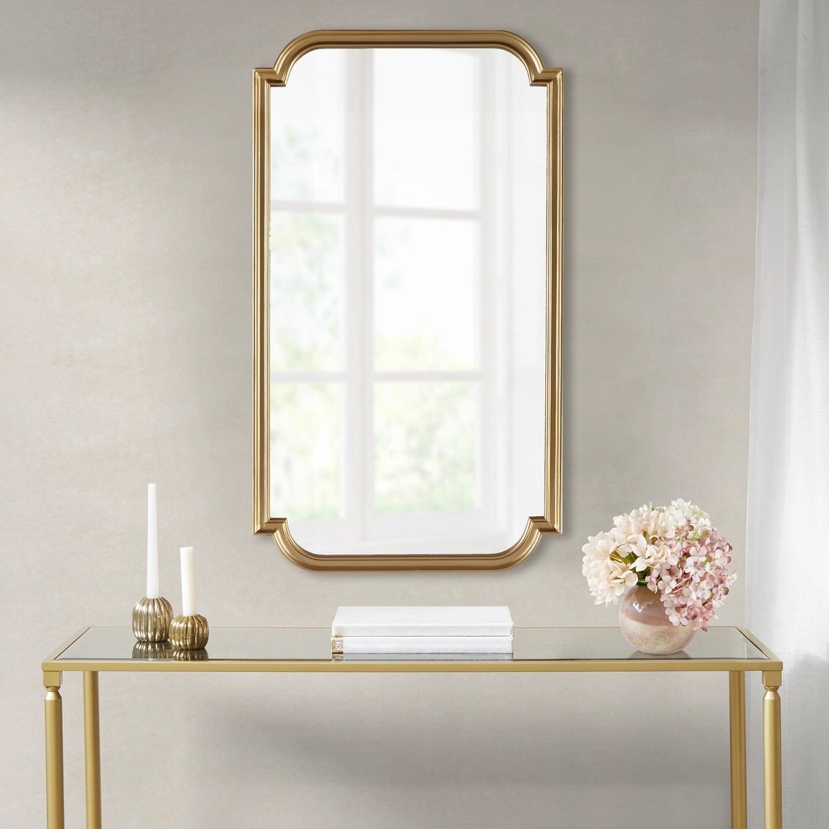 Adelaide Gold Scalloped Wood Wall Mirror