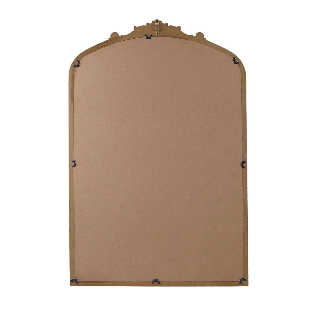 Transitional Beaded Gold Arch Wall Mirror