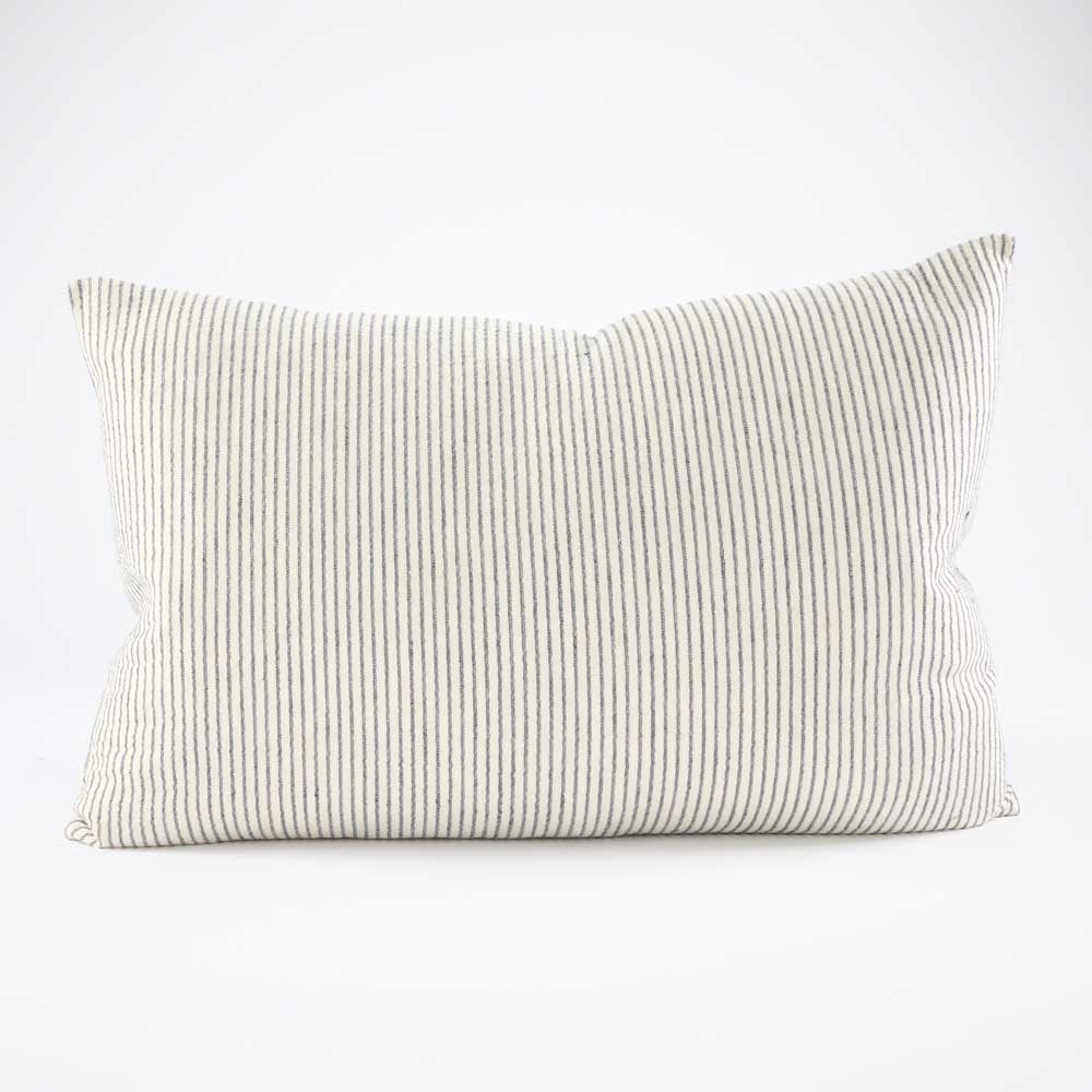 Off-White Marina Cushion Case with Ink Pinstripe