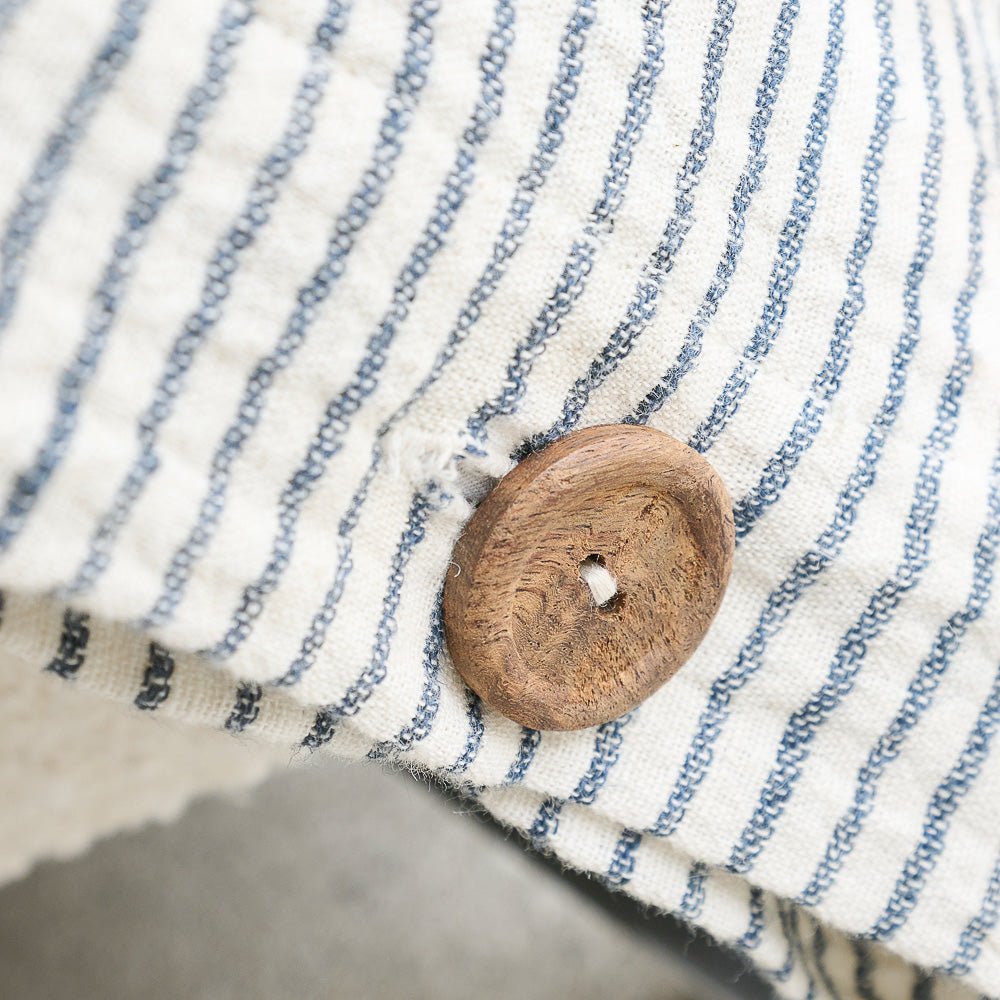 Off-White Duvet Cover with Blue Ink Stripe