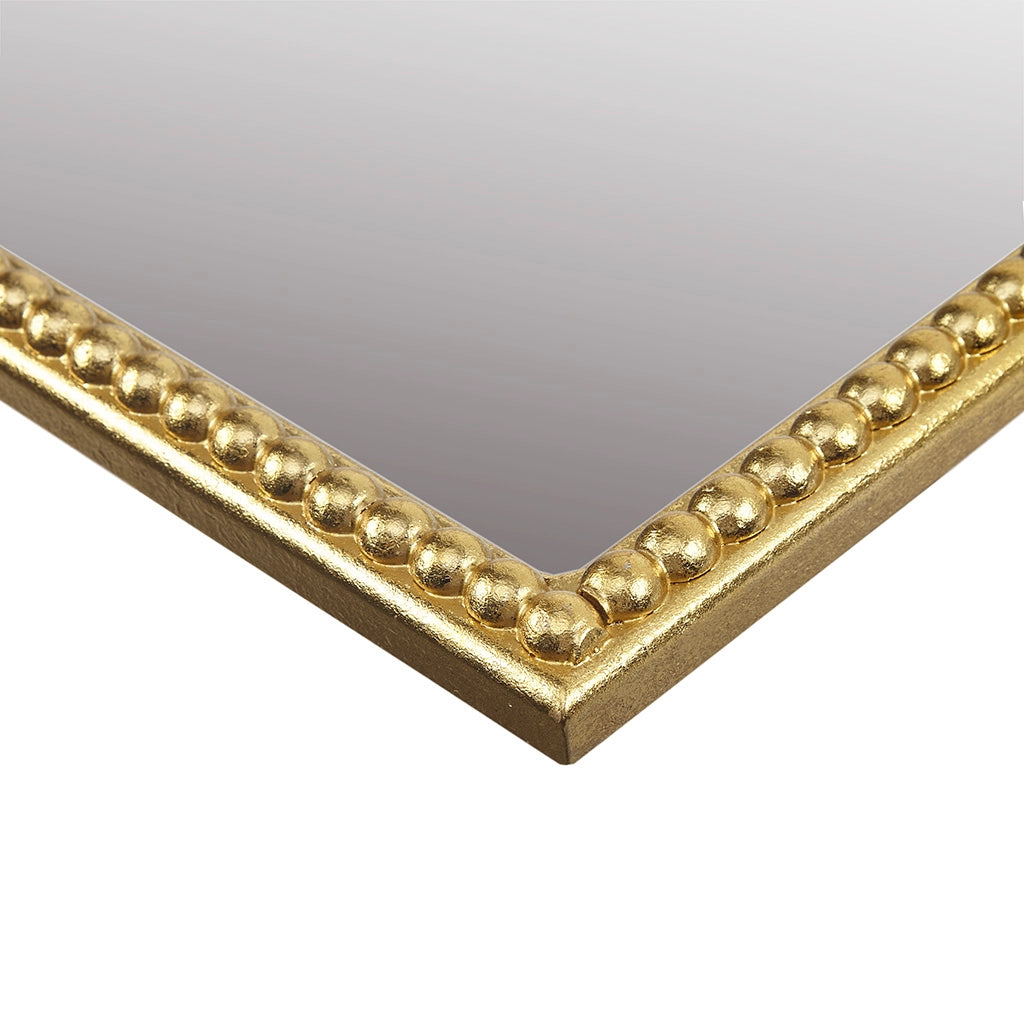 Transitional Beaded Gold Arch Wall Mirror
