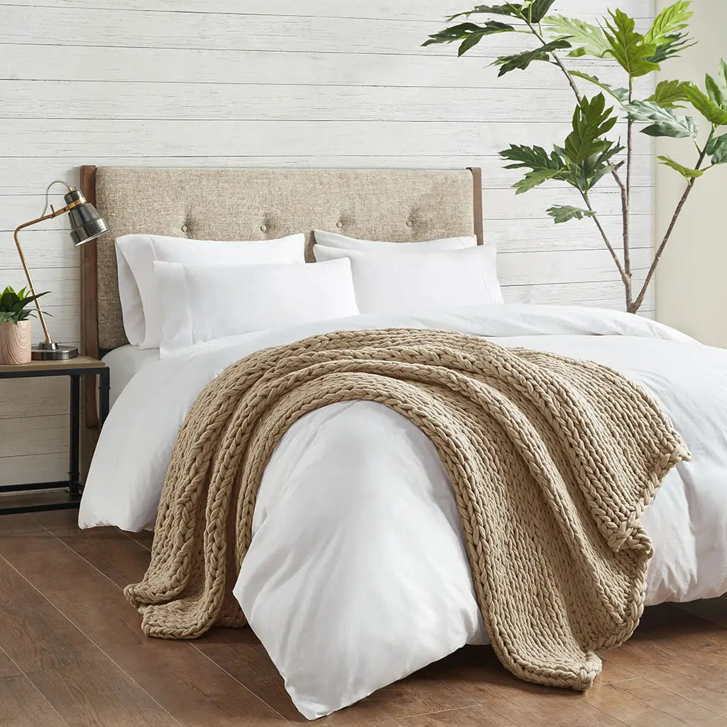 Handmade Chunky Knit Throw- 50x60