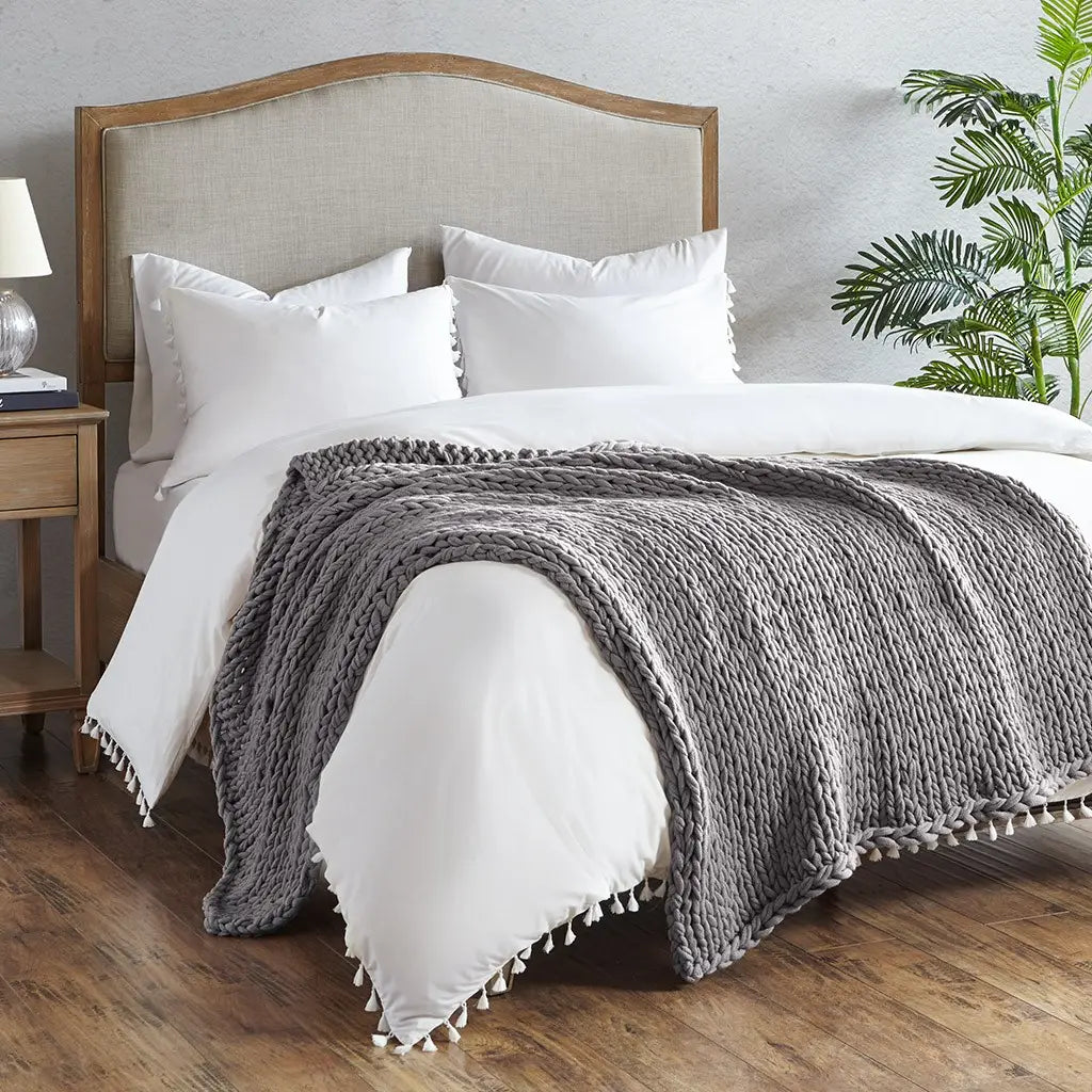 Handmade Chunky Knit Throw- 50x60