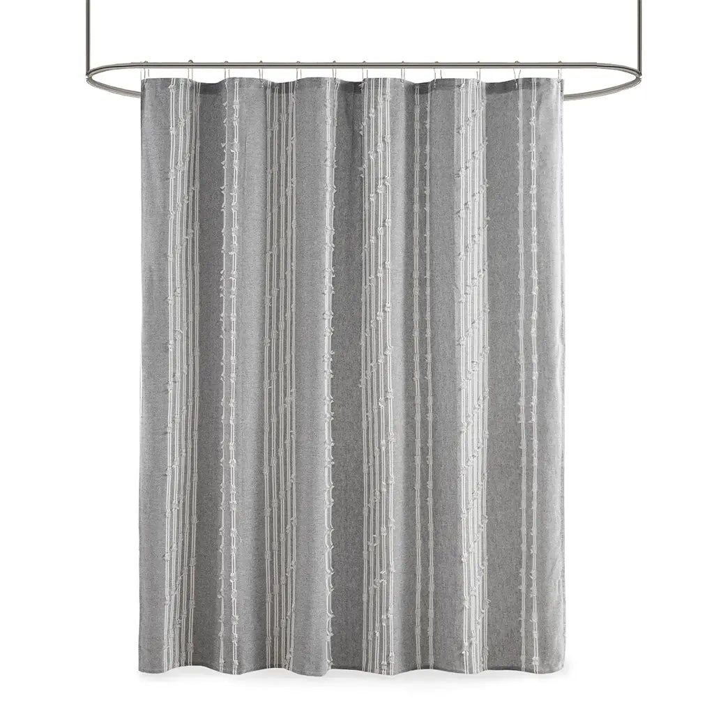 Grey Stripe Jacquard Shower Curtain