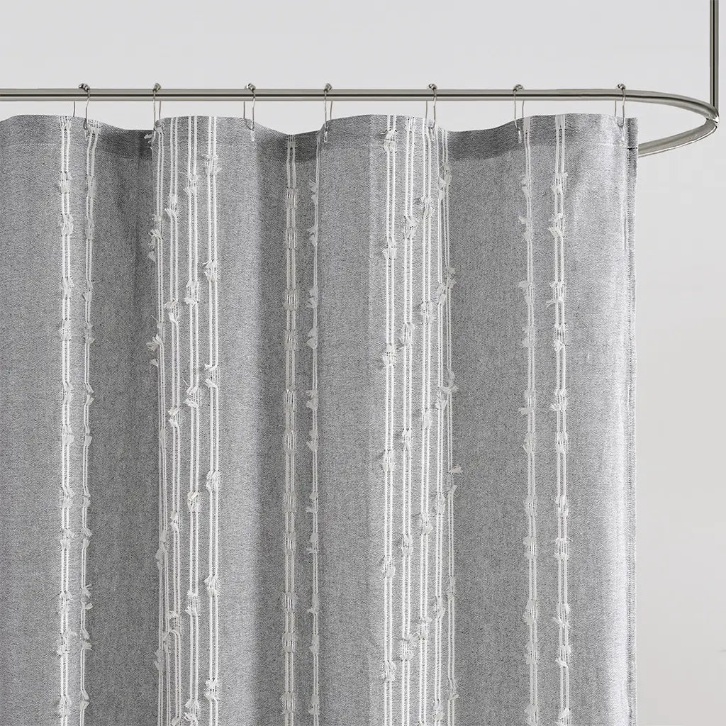 Grey Stripe Jacquard Shower Curtain