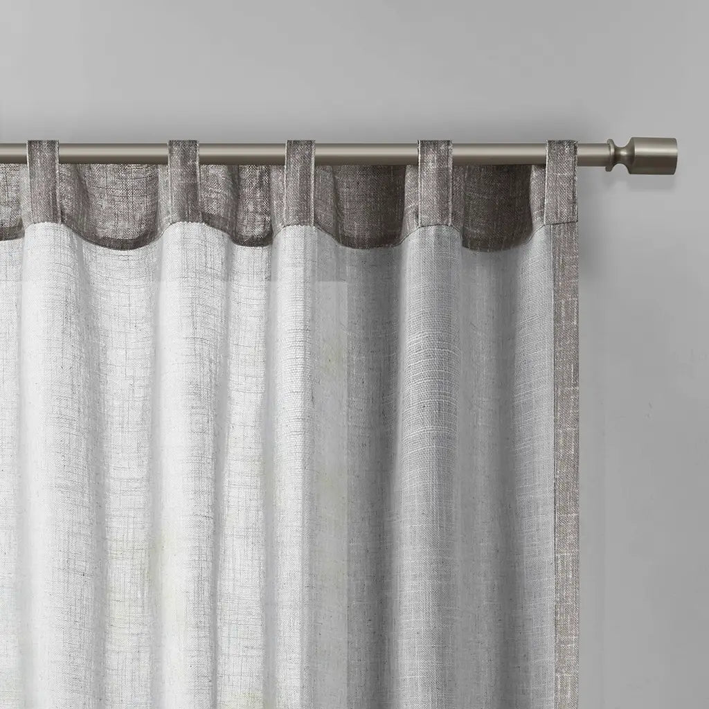 Textured Woven Sheer Grey Curtain