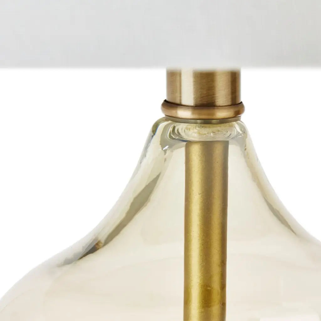 Clear Glass Gold Table Lamp Set