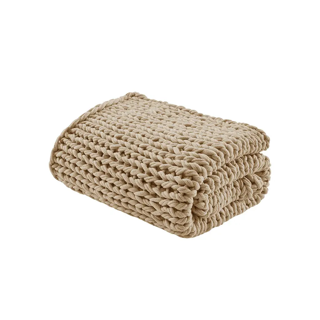 Handmade Chunky Knit Throw- 50x60