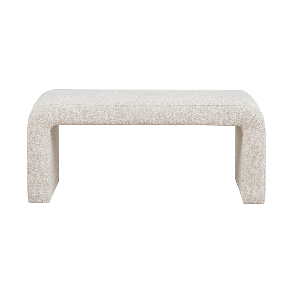 Boucle Cream Waterfall Accent Bench