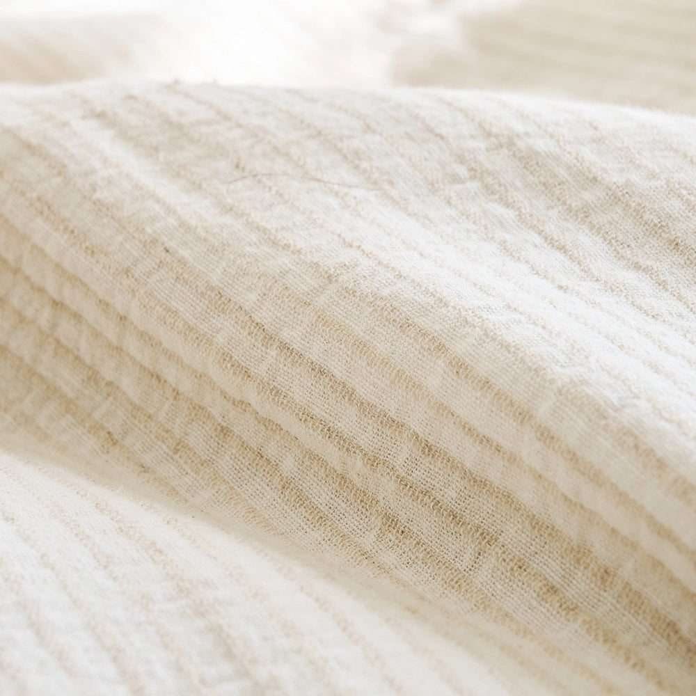 Off-White Marina Duvet with Natural Stripe