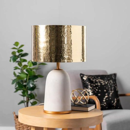 Gold Lamp Shade & Concrete Table Lamp