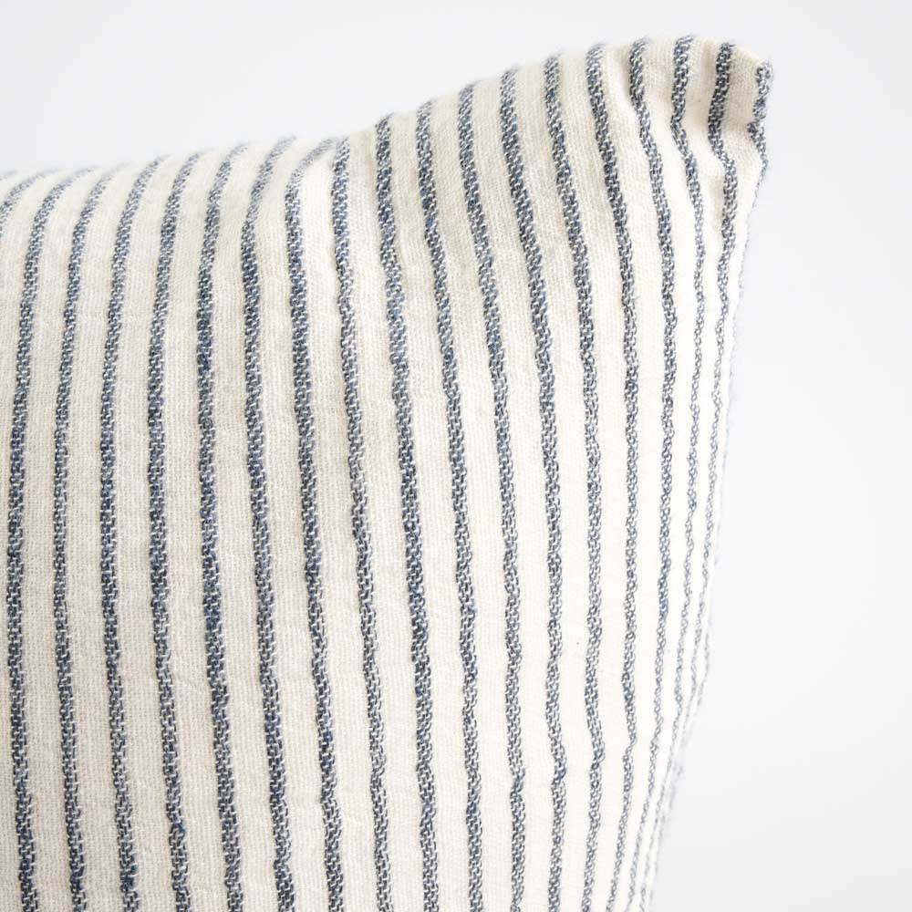 Off-White Marina Cushion Case with Ink Pinstripe