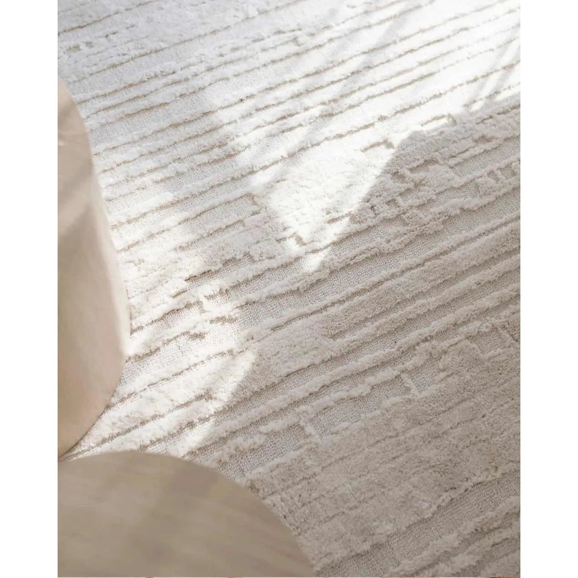 Leilani Ivory Cream Textured Rug Rillo Decor