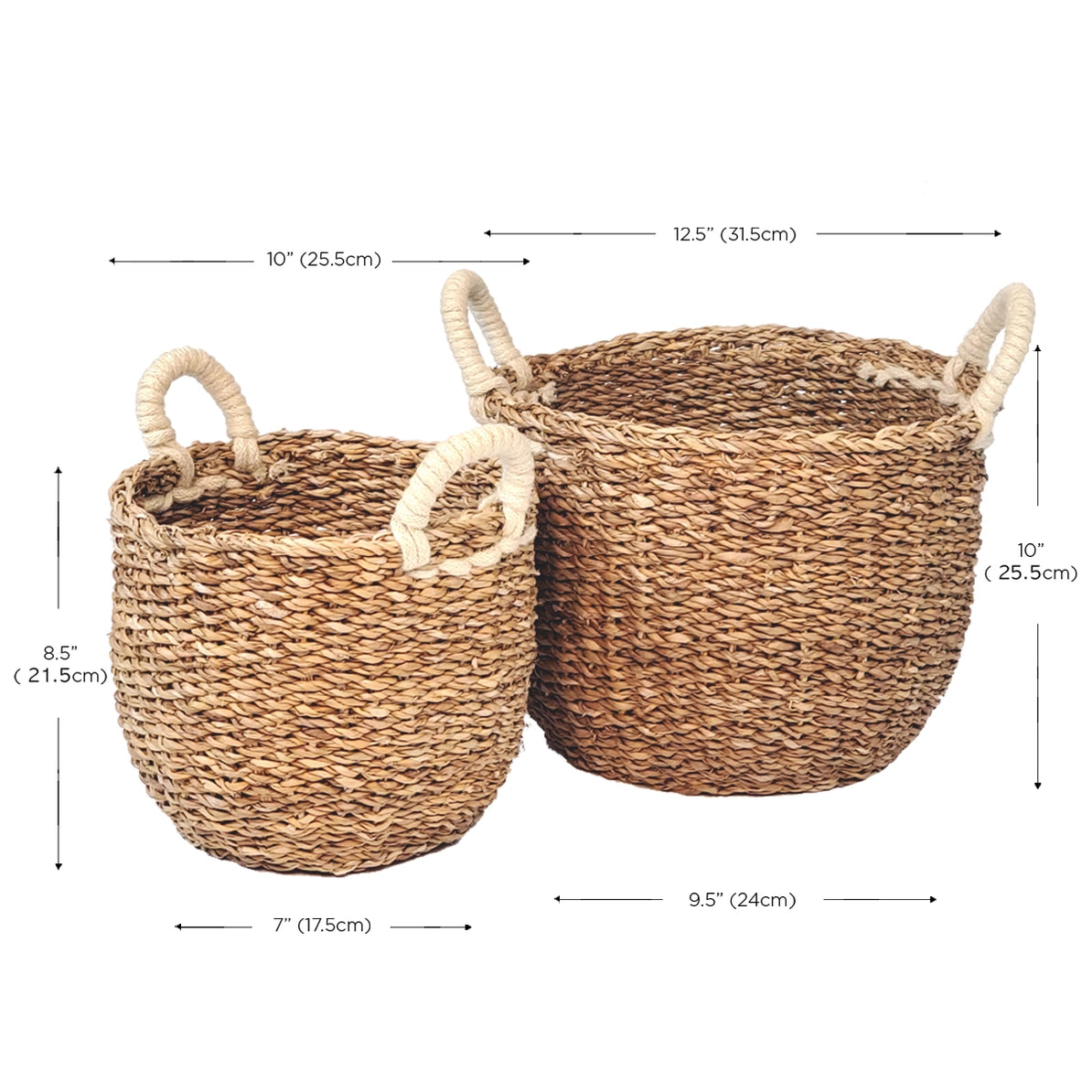 Julia Hand Woven Set of 2 Storage Baskets