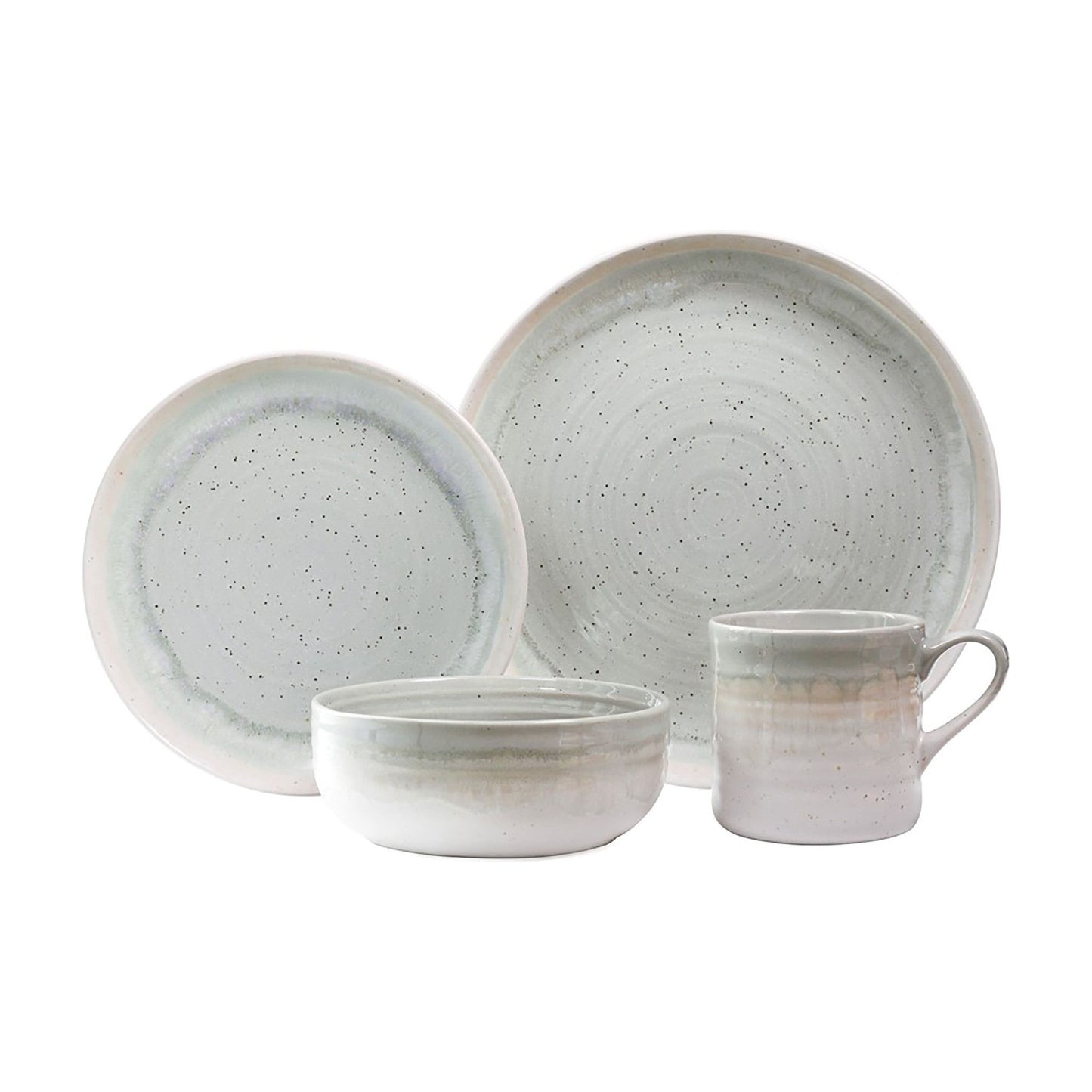 Pale Aqua Ceramic Dinnerware Set - Sixteen Piece