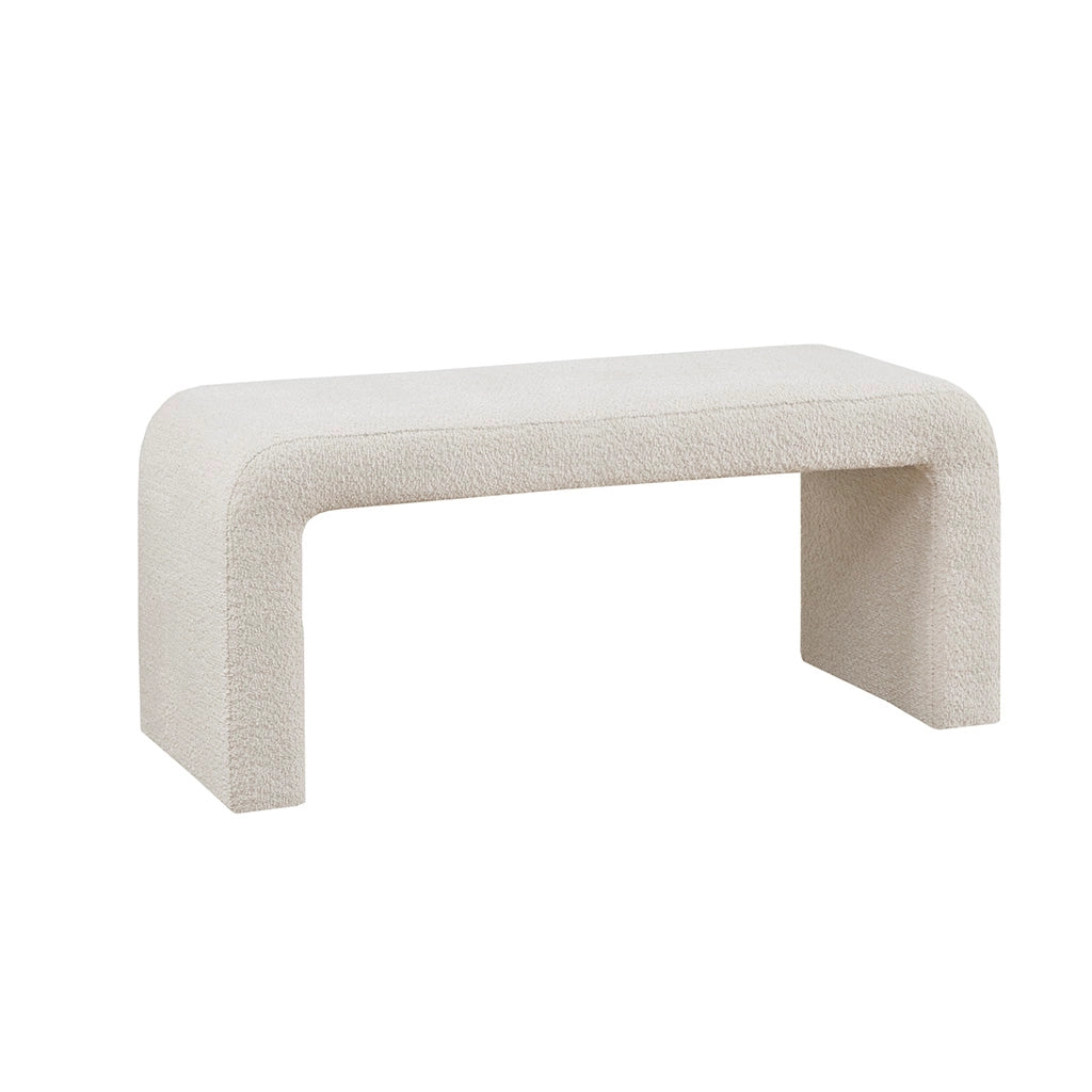 Boucle Cream Waterfall Accent Bench