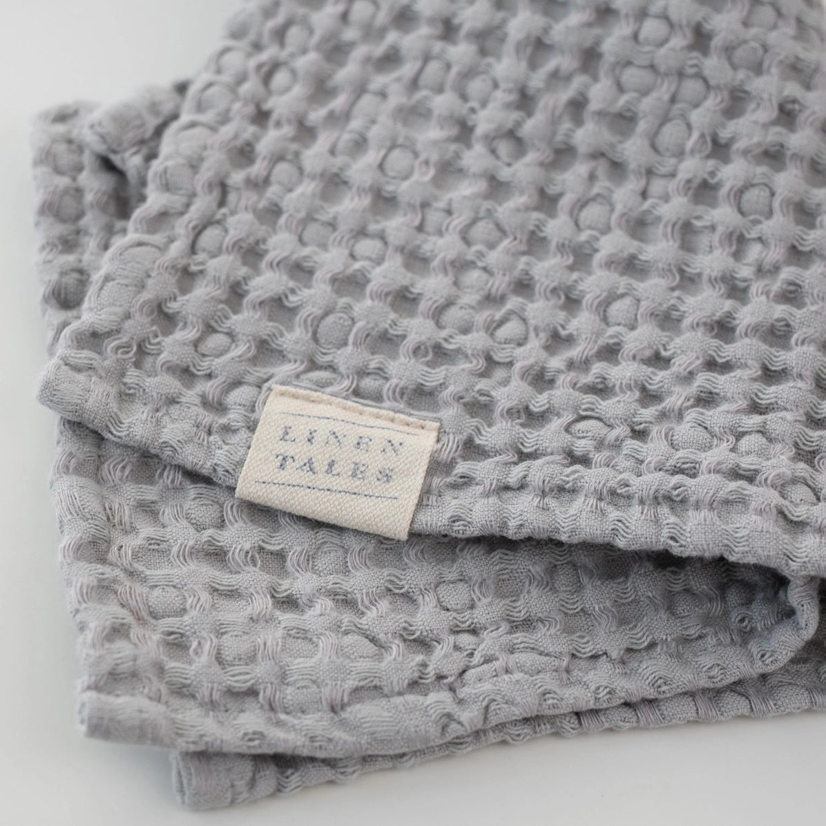 Light Grey Linen & Cotton Honeycomb Waffle Towels