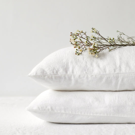 White Linen Pillowcase Set