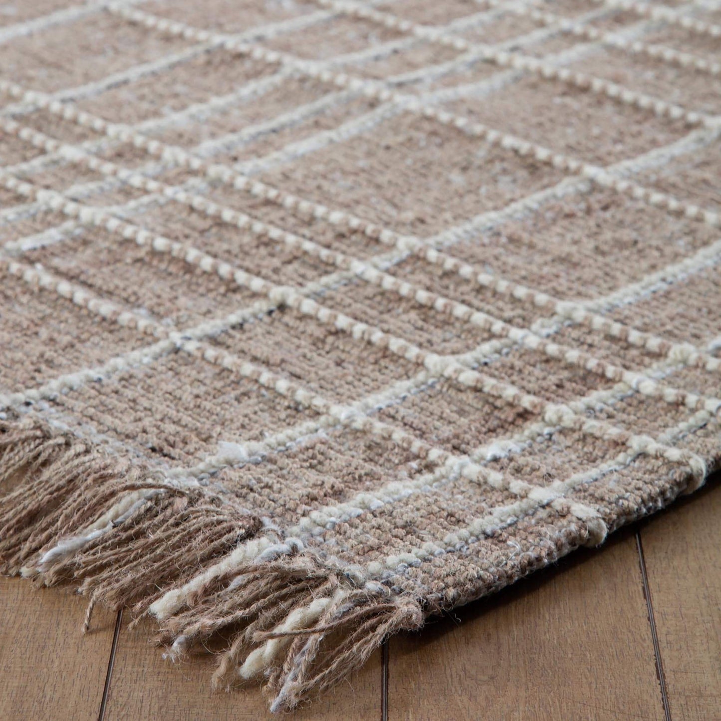 Okemah Tan Wool Area Rug