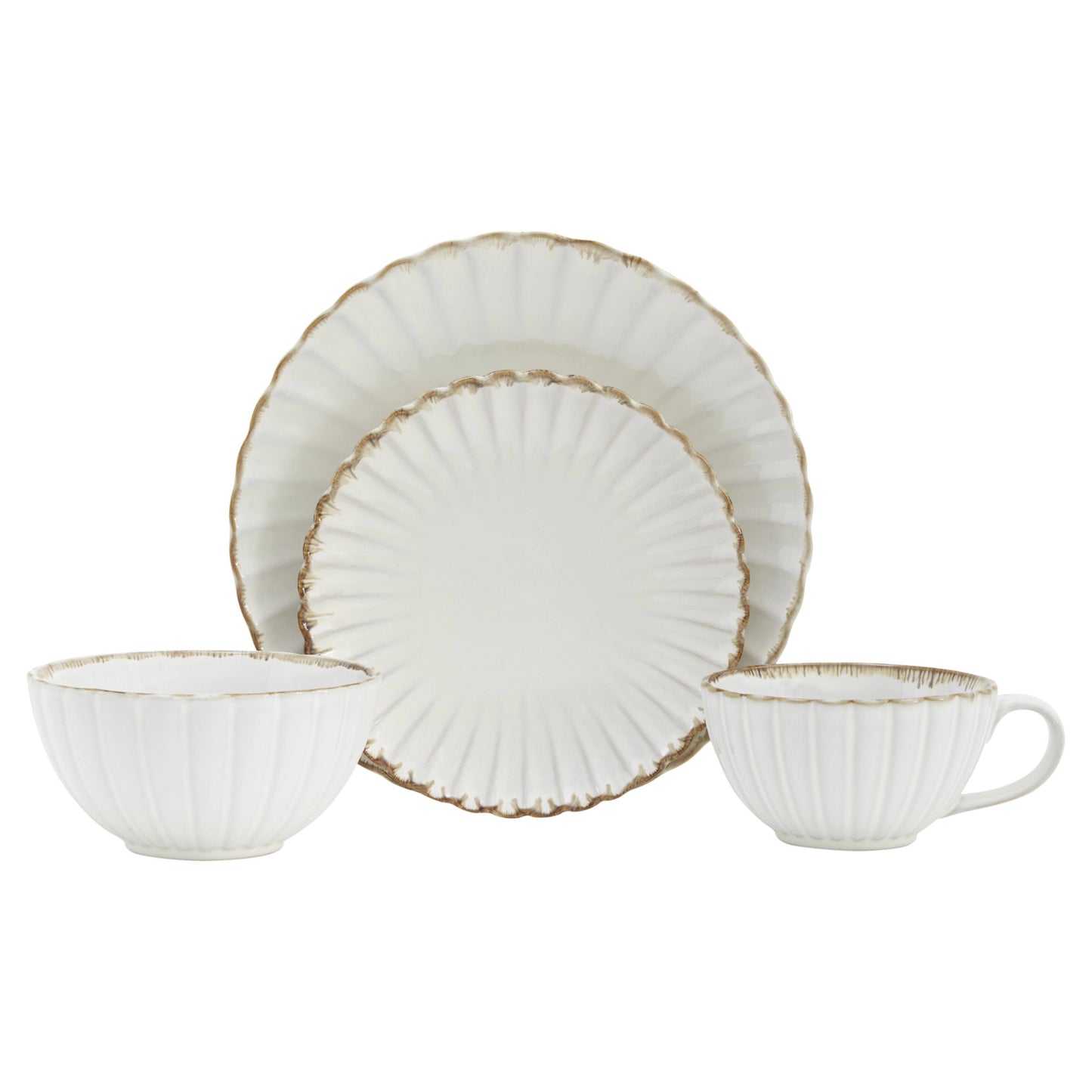 Ivory Ceramic Dinnerware Set - Sixteen Piece