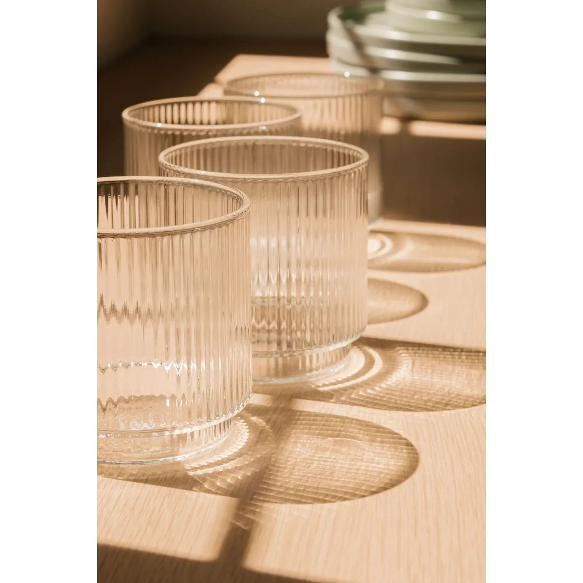Short Ridged Glassware -Set of 4