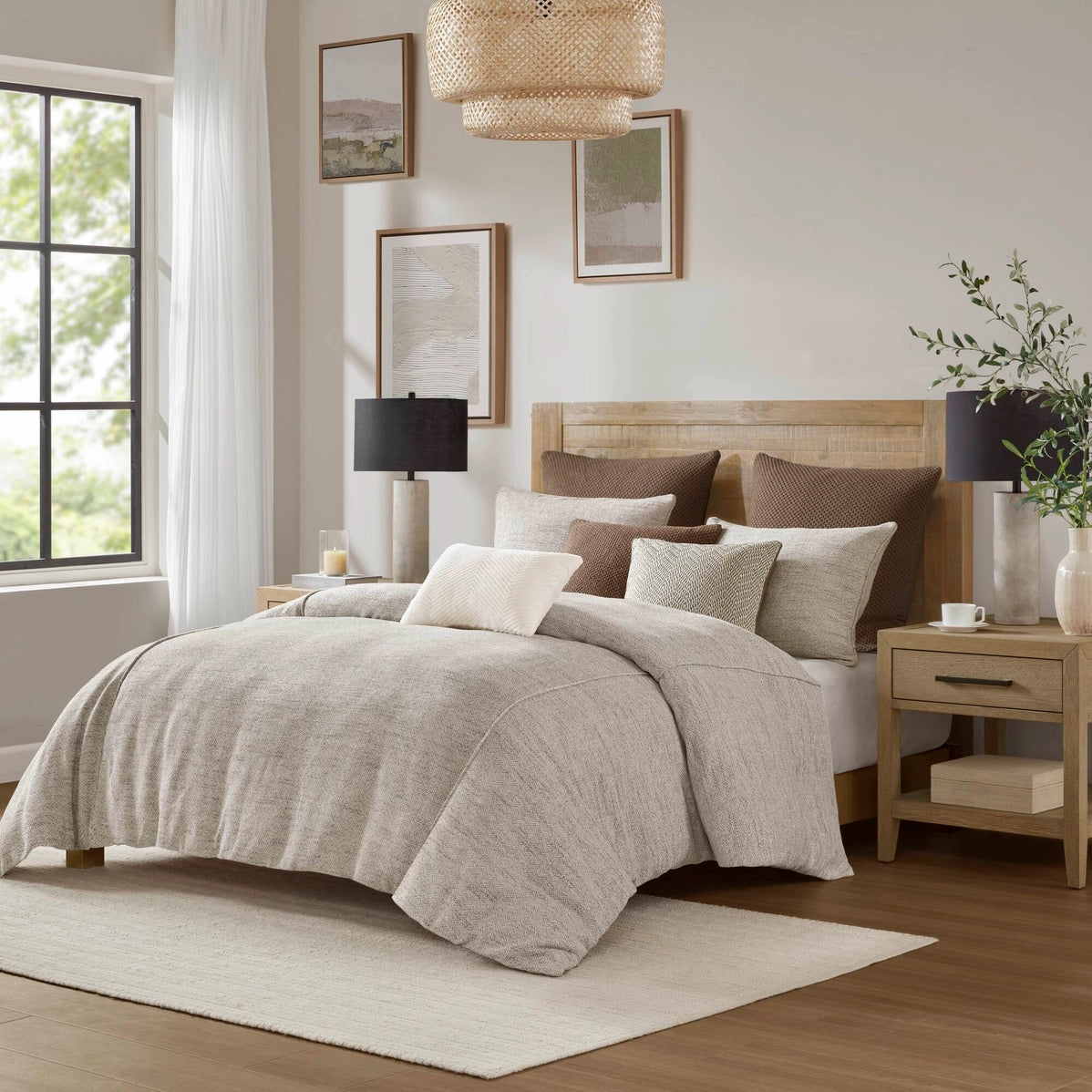 Ivory Chenille Comforter Set