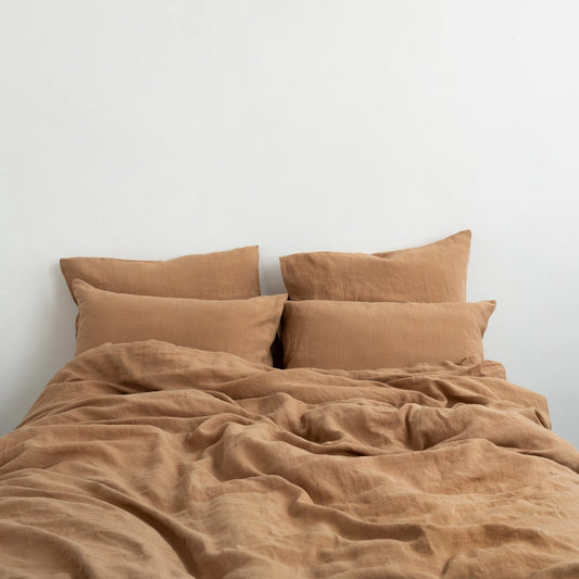 Camel Linen Duvet Cover Set