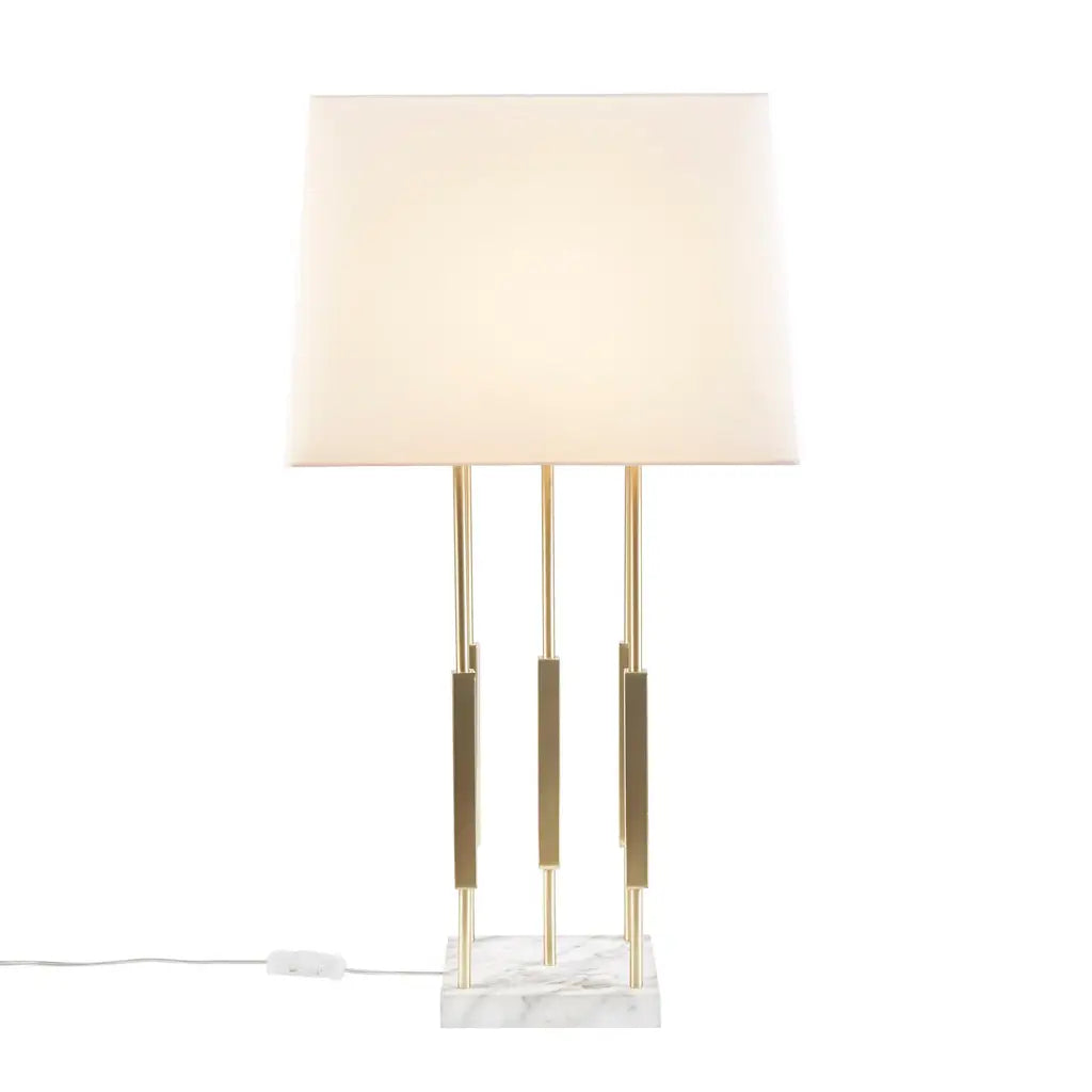 Modern Gold Table Lamp with Marble Base