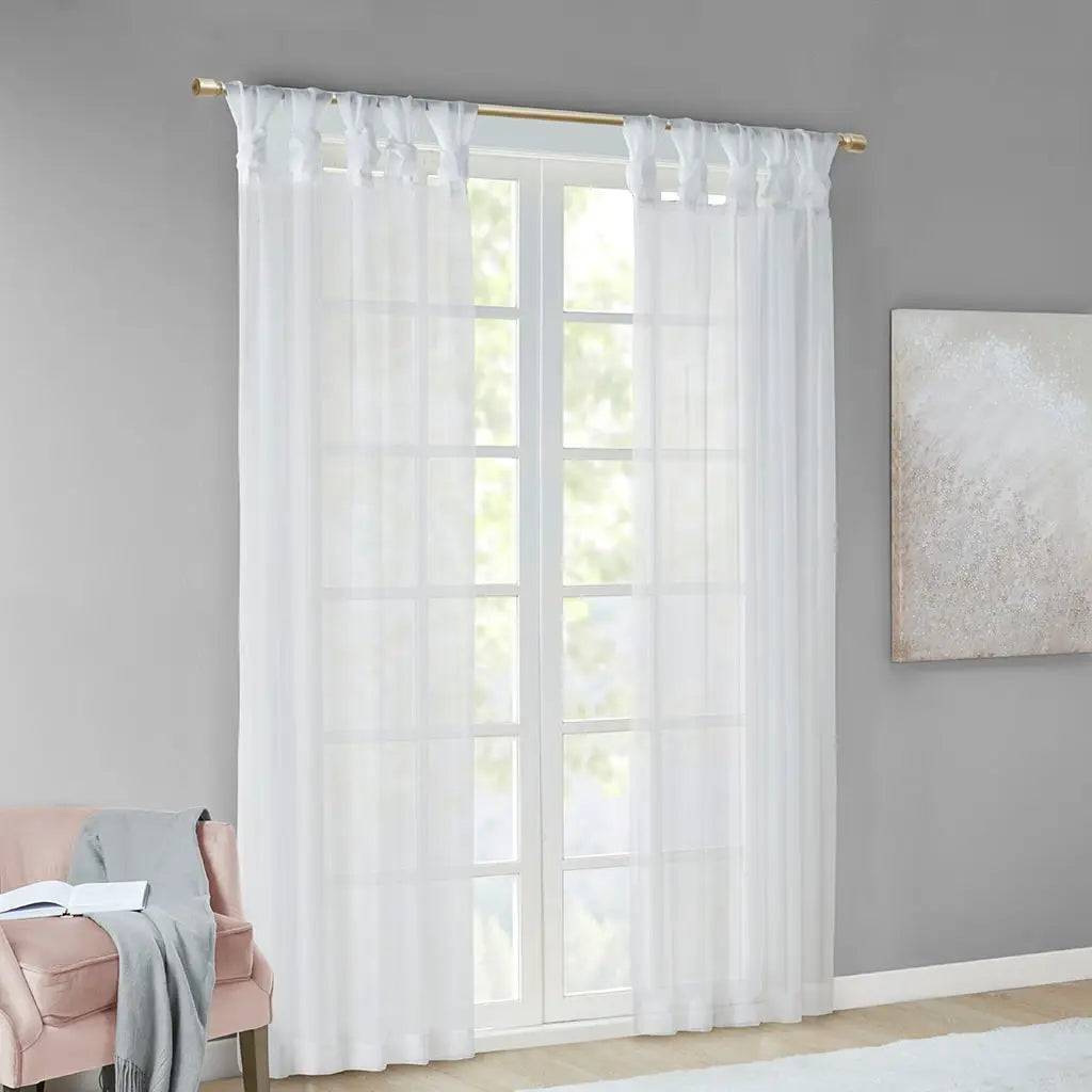 Twist Tab Sheer 2 Piece Curtain Set