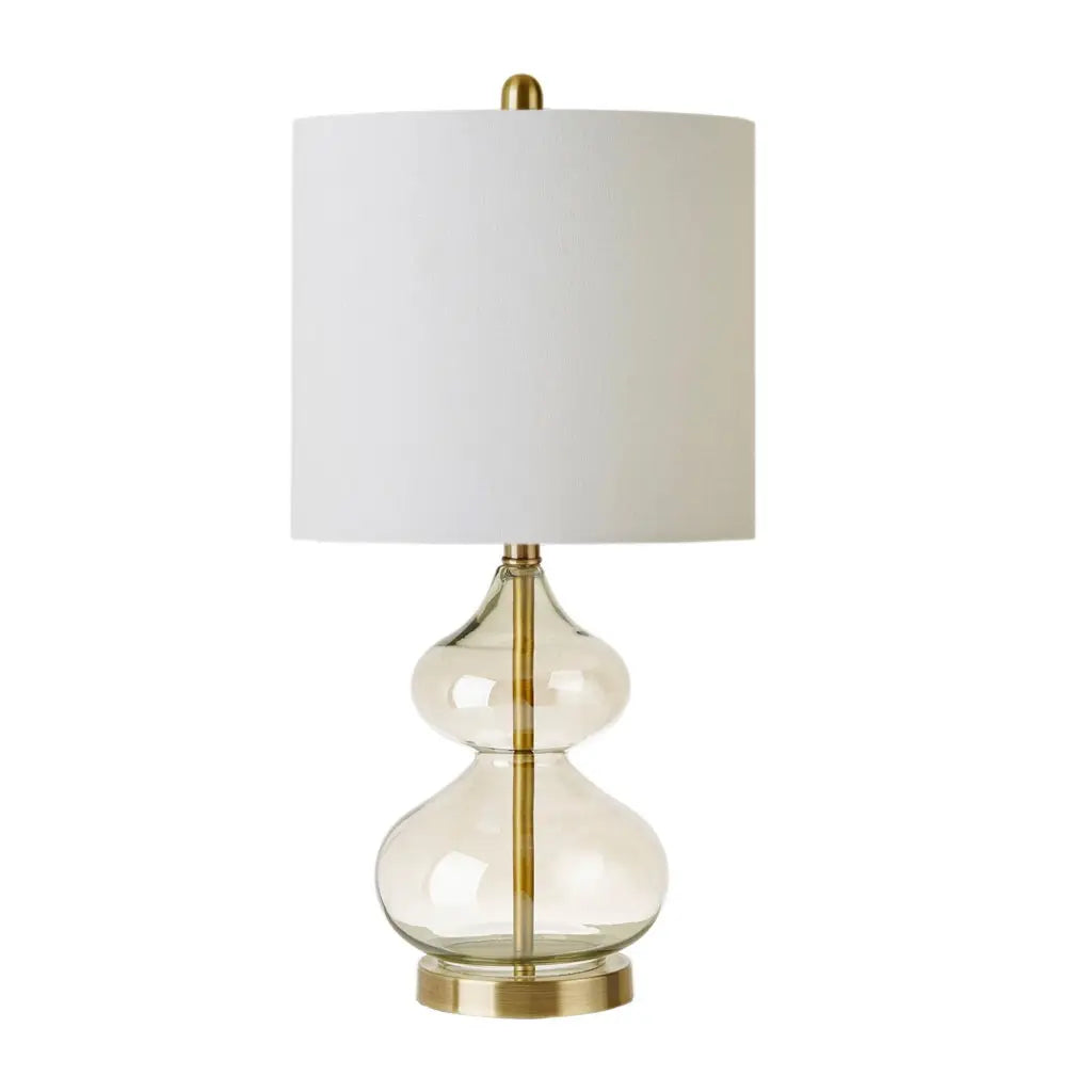 Clear Glass Gold Table Lamp Set