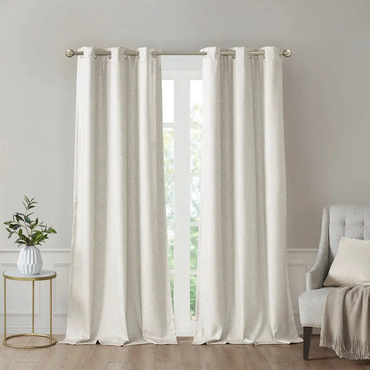 Ivory Blackout Bedroom Curtain Set