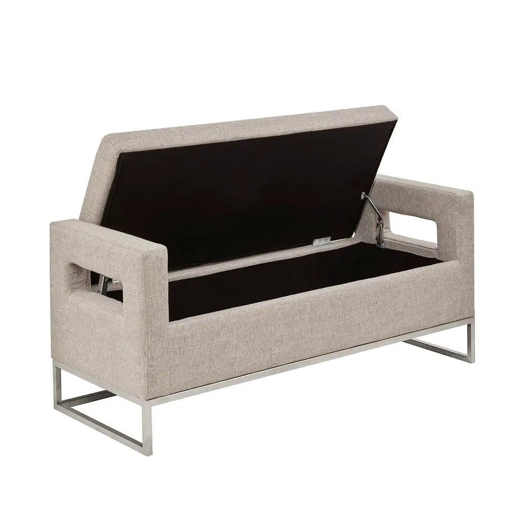 Light Grey Accent Cushion Bench