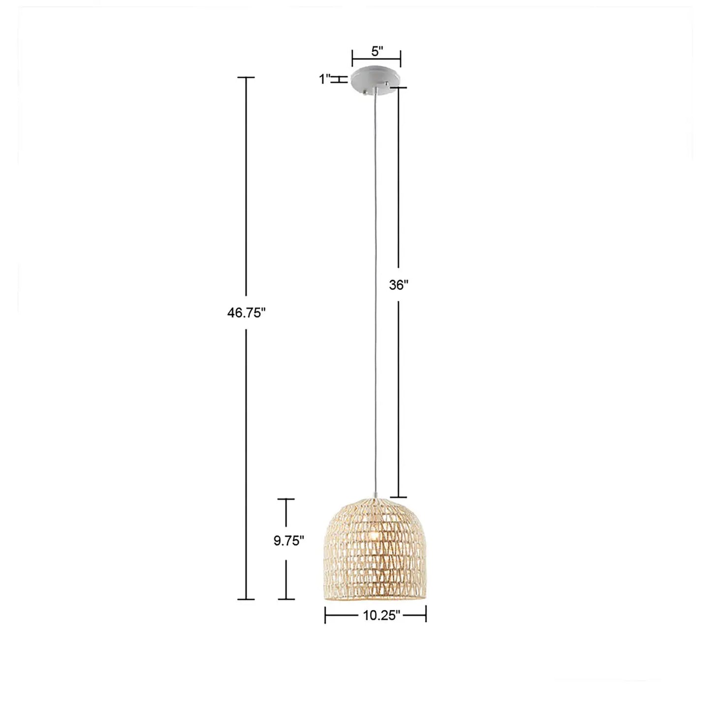 Natural Blonde Rope Shade Light Pendant