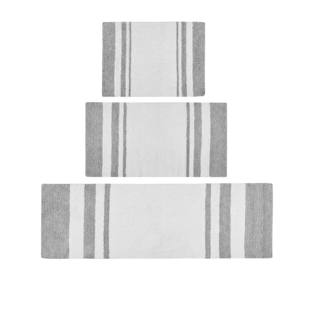 Stripe Cotton Reversible Bath Rug