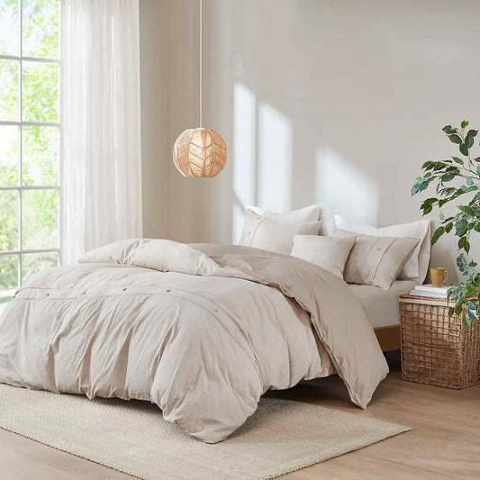 Beige Hue 100% Cotton Bedding Set