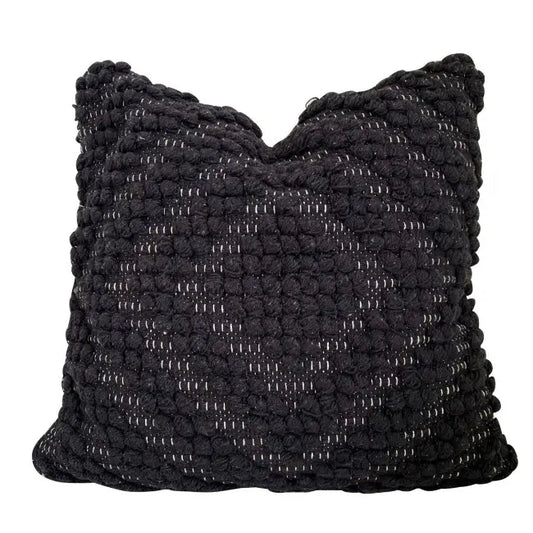 Black Boho Diamond Pillow Cover