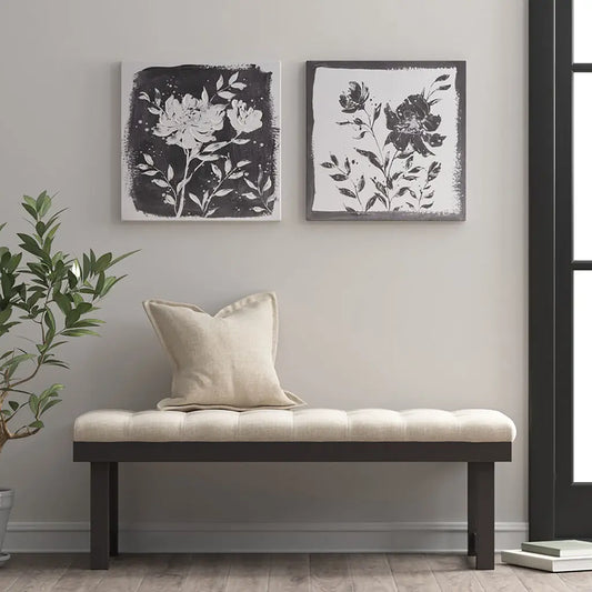 Black & White Floral Canvas Art Set