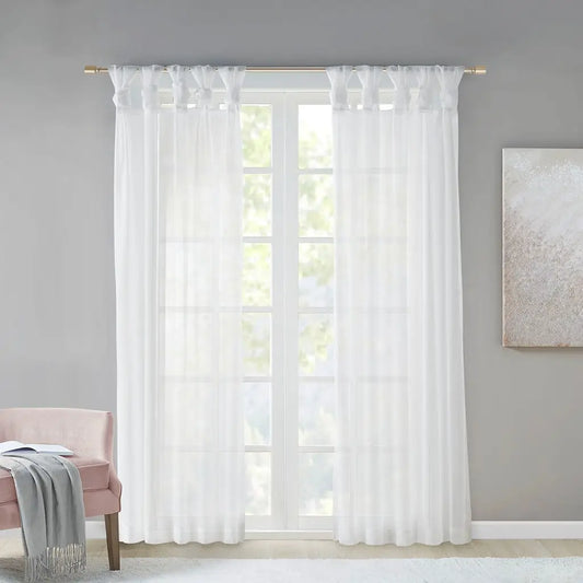 Twist Tab Sheer 2 Piece Curtain Set
