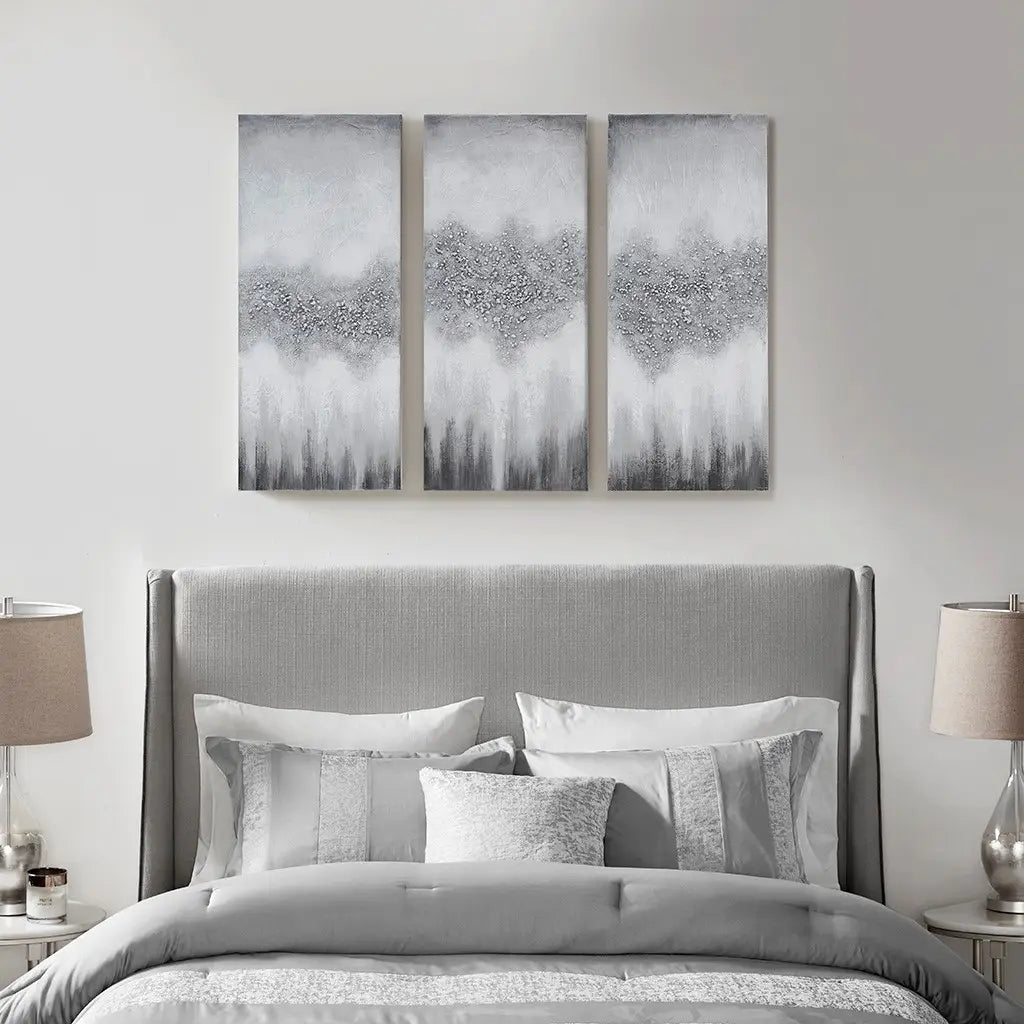 Glittery Grey 3 Piece Wall Art Set