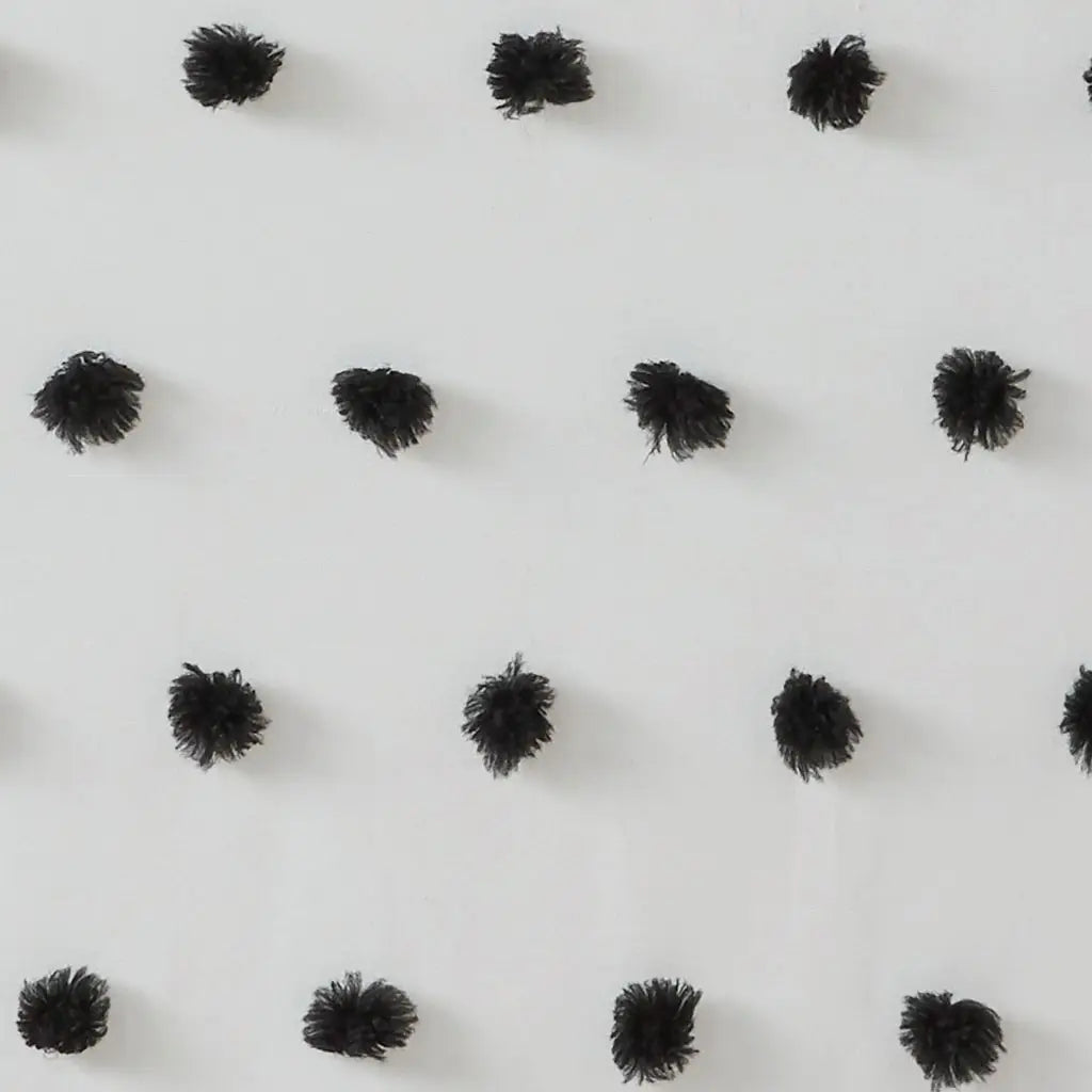 Black & White Pom Pom Shower Curtain
