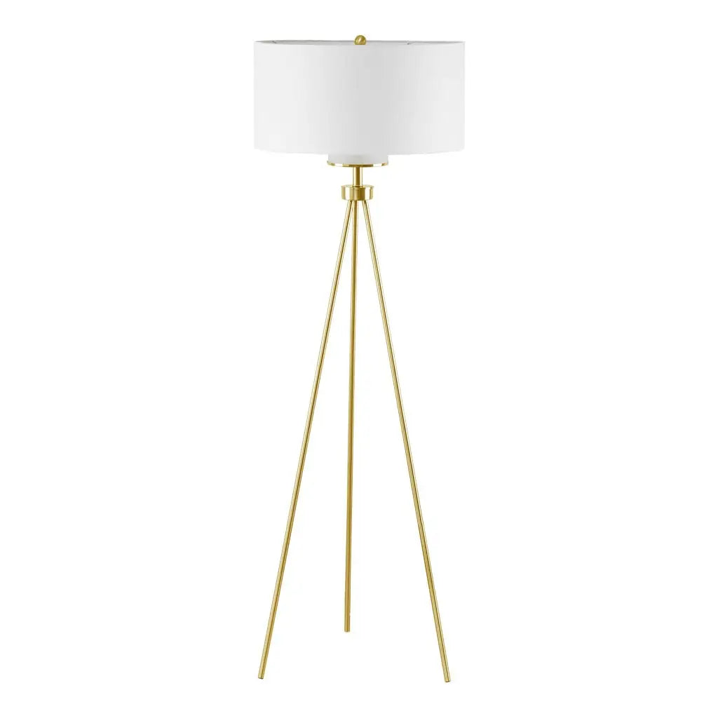 Gold & White Tripod Floor Lamp
