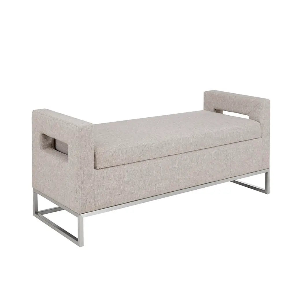 Light Grey Accent Cushion Bench