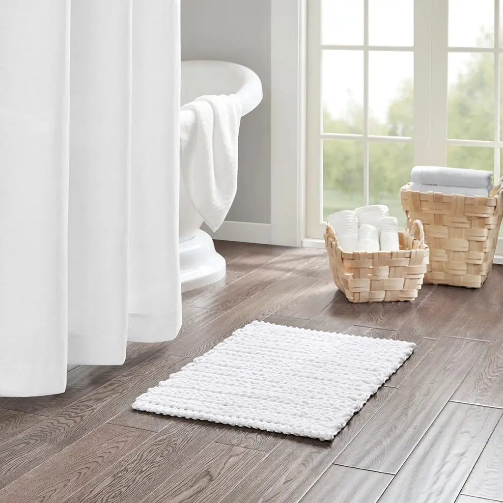 Soft Woven Cotton Chenille Bath Rug