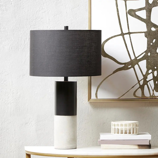 Black & White Table Concrete Lamp