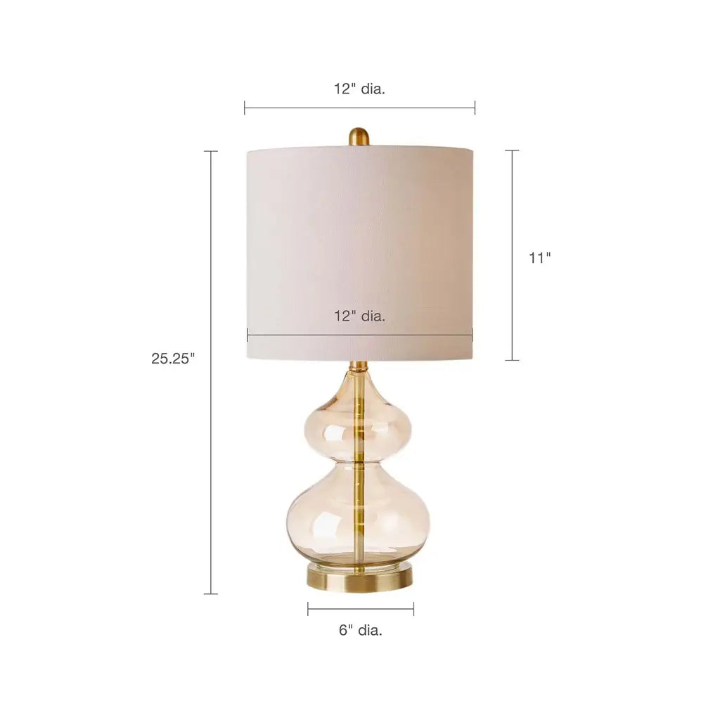 Clear Glass Gold Table Lamp Set