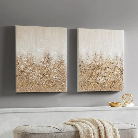 Gold Ombre Glitter 2 Piece Wall Art