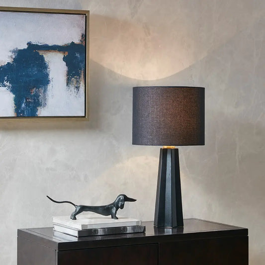 Matte Black Ceramic Table Lamp